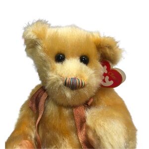 TY Classic Teddy Bear 13" Plush Stuffed Animal Gold Multi-colored Nose 13 Inches